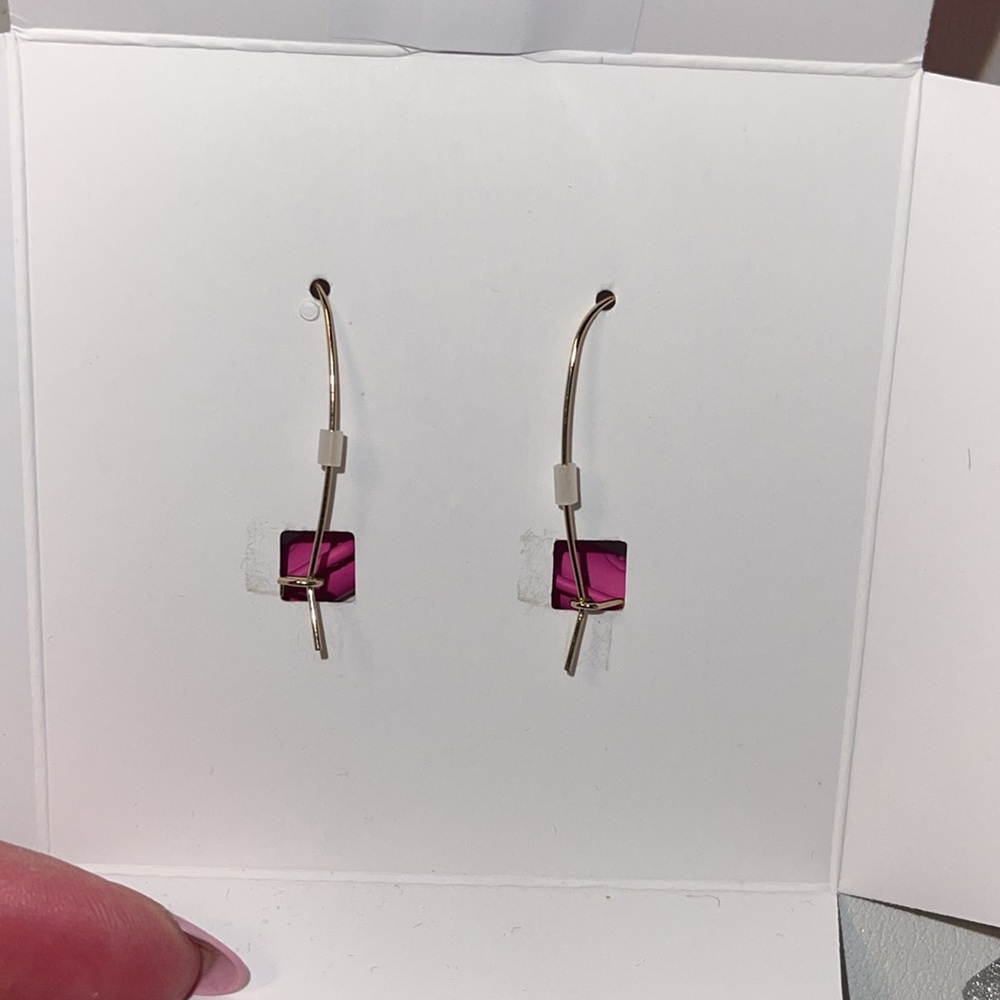 NWT- Betsey Johnson pink coffee drink pierced Dominique earrings - Picture 3 of 5